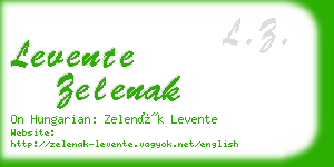 levente zelenak business card